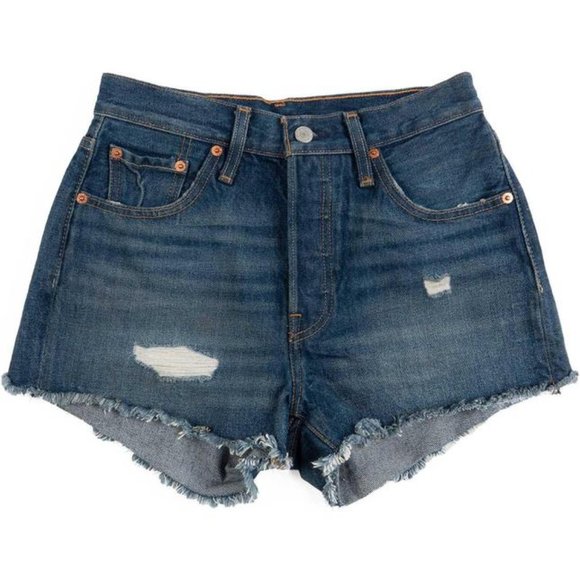 Levi's 501 Distressed Denim Shorts Sz 29 - Picture 1 of 4